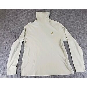 Lauren Ralph Lauren Women's Light Green Cotton Turtleneck Sweater Petite Large